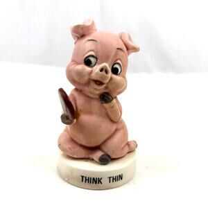 VTG Norcrest Think Thin Pig Figurine Porcelain Japan MCM
